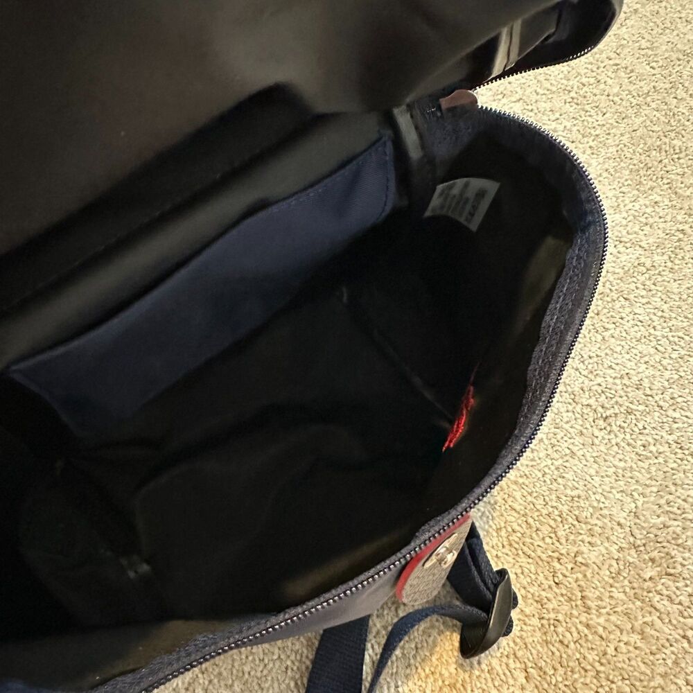 Longchamp Le Pliage Nylon Club Mini Backpack in Navy/Red - Picture 6 of 10